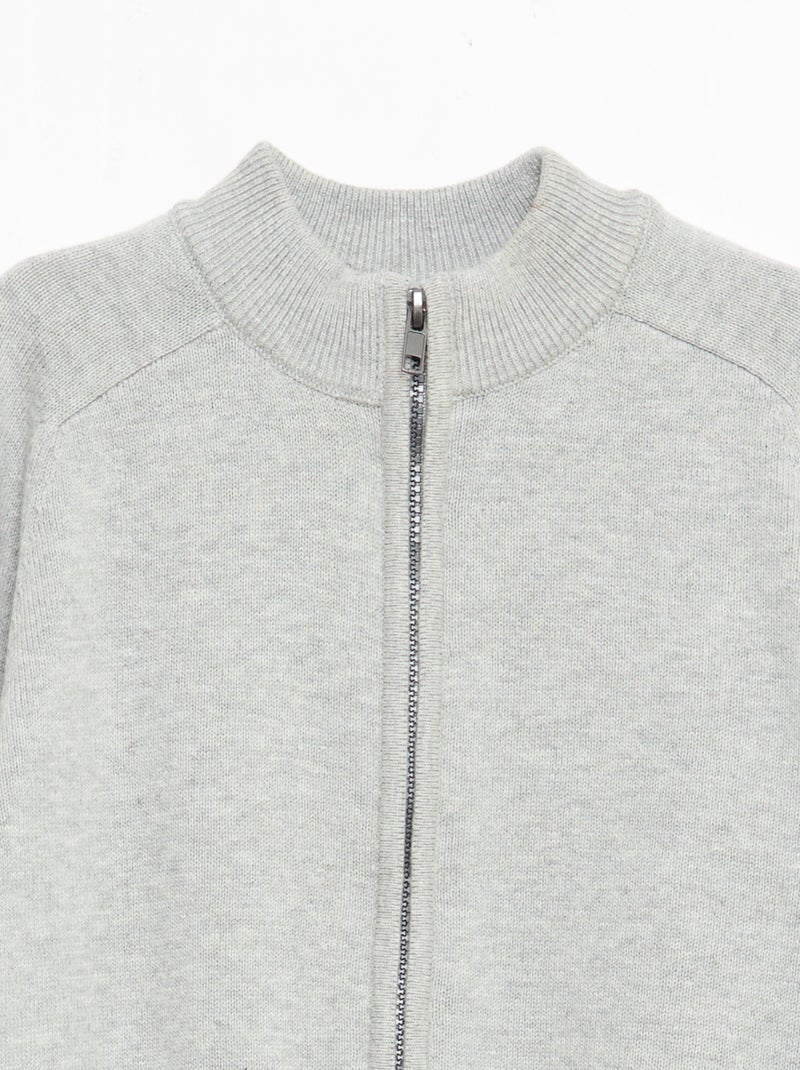 Cardigan con zip e collo alto Grigio - Kiabi