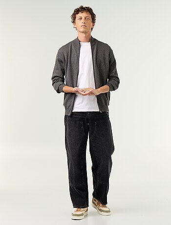 Cardigan con zip e collo alto