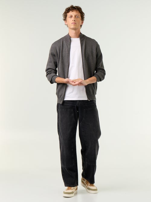 Cardigan con zip e collo alto - Kiabi Cardigan con zip e collo alto - Kiabi