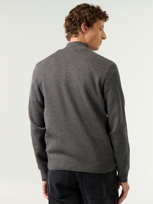 Cardigan con zip e collo alto - Kiabi Cardigan con zip e collo alto - Kiabi