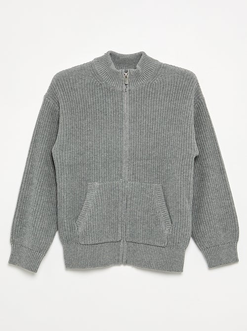 Cardigan con zip e collo alto - Kiabi