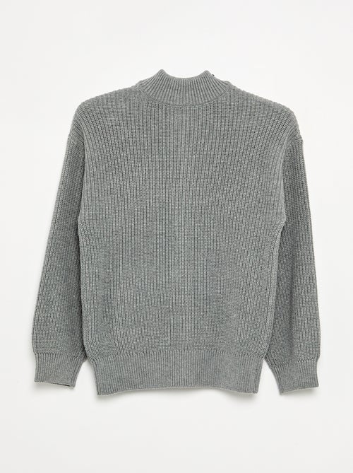 Cardigan con zip e collo alto - Kiabi