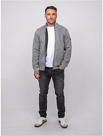 Cardigan con zip e collo alto laporil