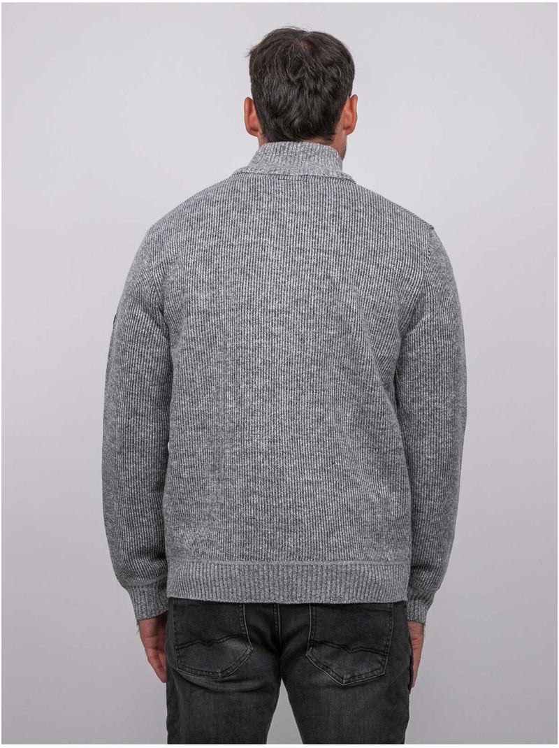 Cardigan con zip e collo alto laporil Grigio - Kiabi