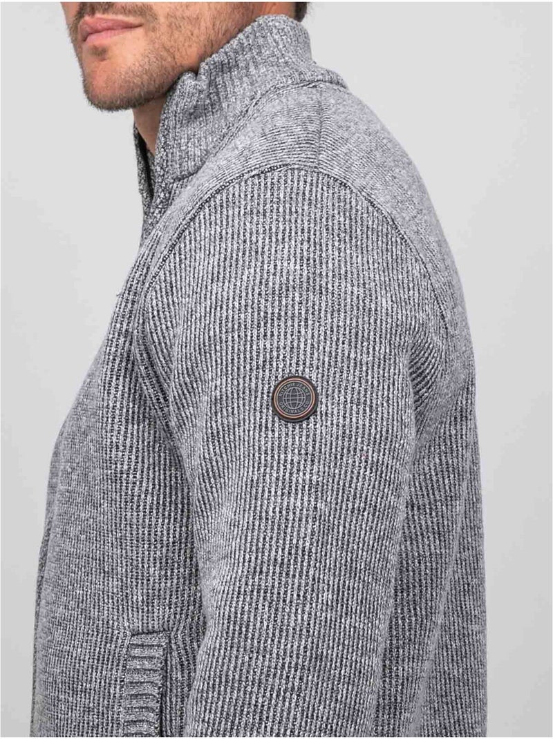 Cardigan con zip e collo alto laporil Grigio - Kiabi