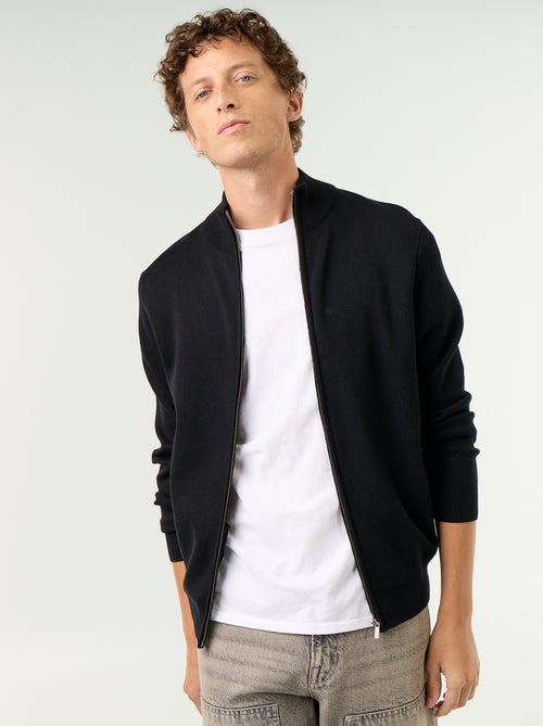 Cardigan con zip e collo alto - Kiabi Cardigan con zip e collo alto - Kiabi