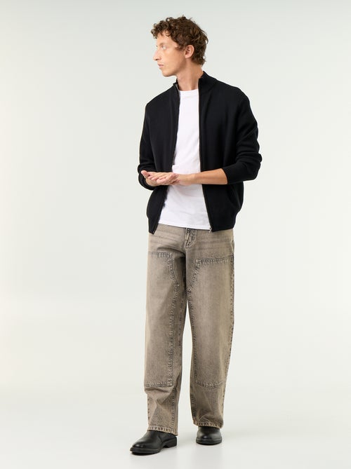 Cardigan con zip e collo alto - Kiabi Cardigan con zip e collo alto - Kiabi