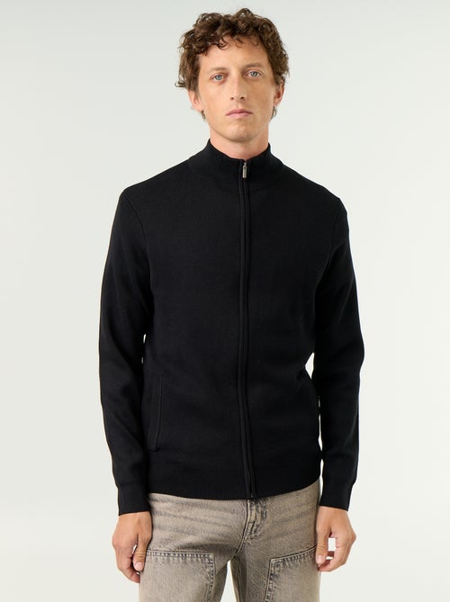 Cardigan con zip e collo alto - Kiabi Cardigan con zip e collo alto - Kiabi