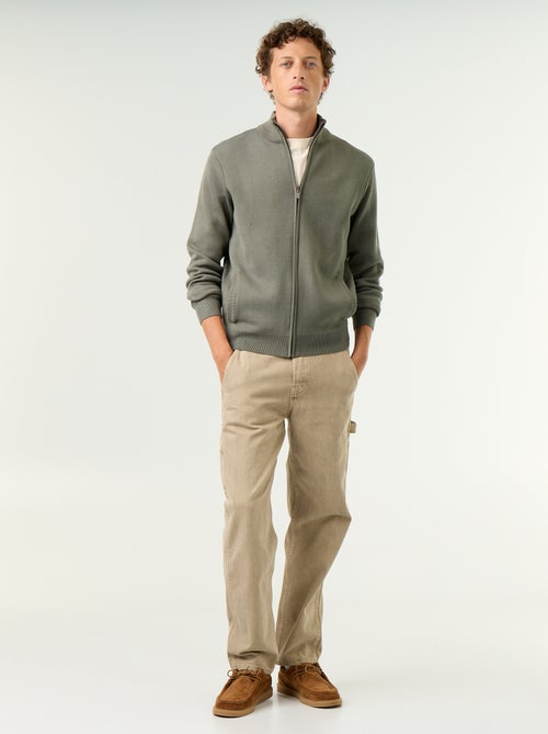 Cardigan con zip e collo alto - Kiabi Cardigan con zip e collo alto - Kiabi