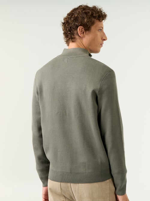 Cardigan con zip e collo alto - Kiabi Cardigan con zip e collo alto - Kiabi