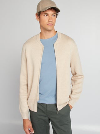 Cardigan con zip in maglia spesso