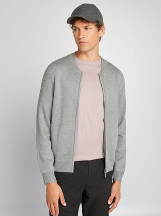 Cardigan con zip in maglia spesso