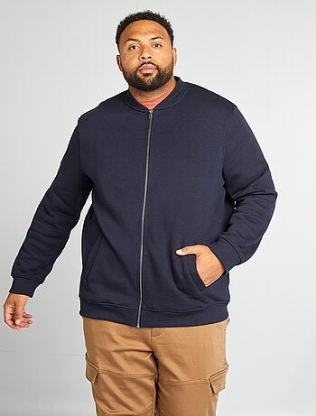 Cardigan con zip in tessuto felpato