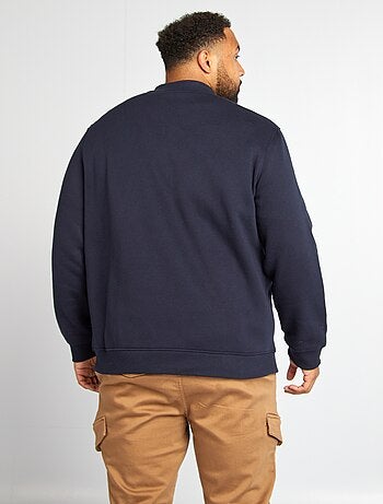 Cardigan con zip in tessuto felpato