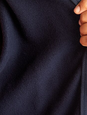 Cardigan con zip in tessuto felpato