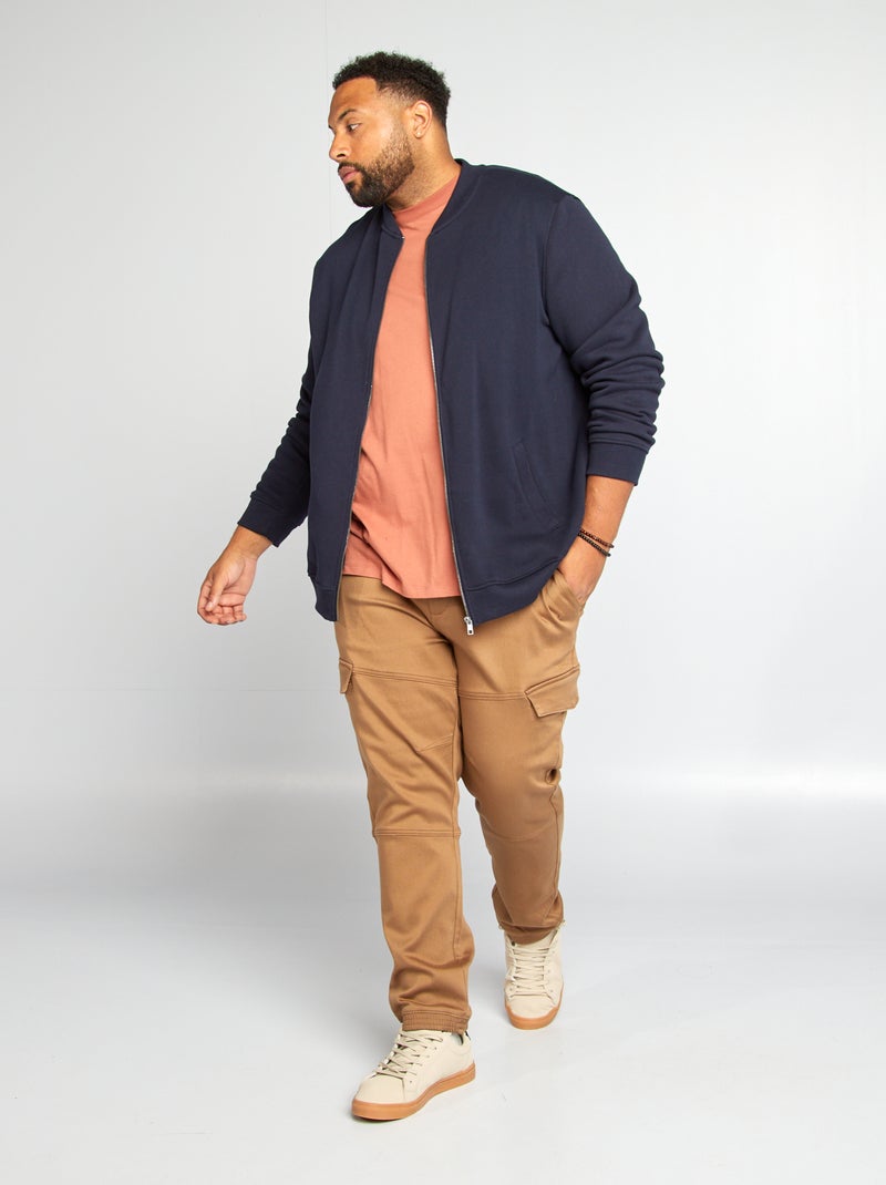 Cardigan con zip in tessuto felpato BLU - Kiabi