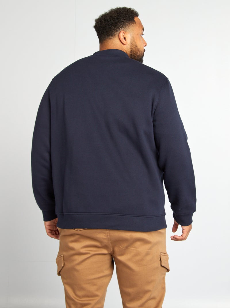 Cardigan con zip in tessuto felpato BLU - Kiabi