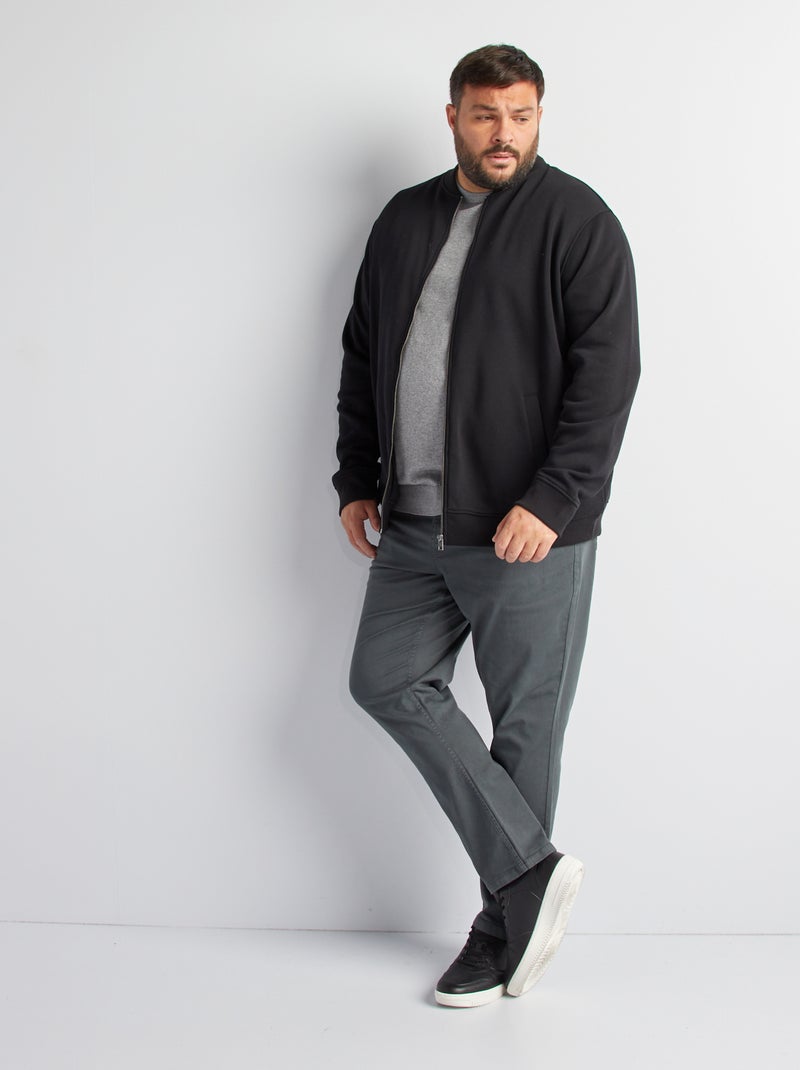 Cardigan con zip in tessuto felpato nero - Kiabi