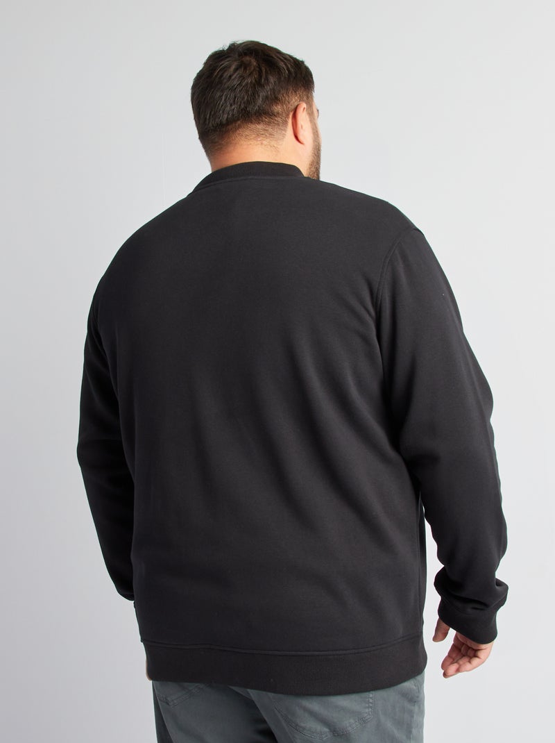 Cardigan con zip in tessuto felpato nero - Kiabi