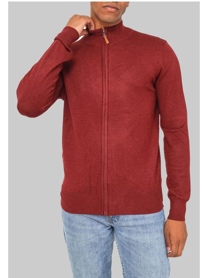 Cardigan con zip Kebello Bordeaux - Kiabi