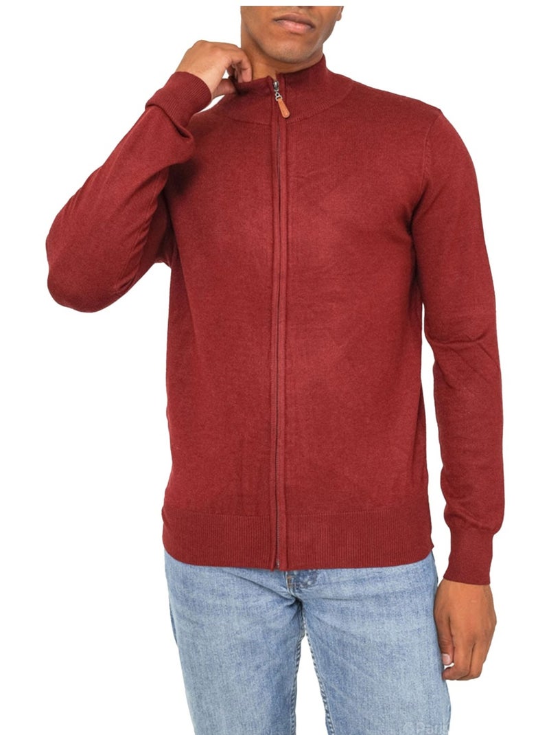 Cardigan con zip Kebello Bordeaux - Kiabi