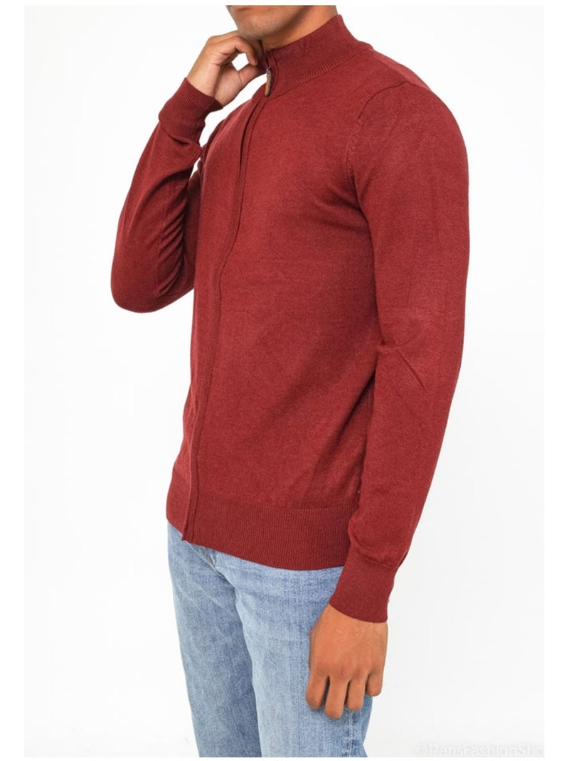 Cardigan con zip Kebello Bordeaux - Kiabi