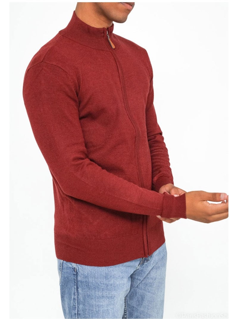 Cardigan con zip Kebello Bordeaux - Kiabi