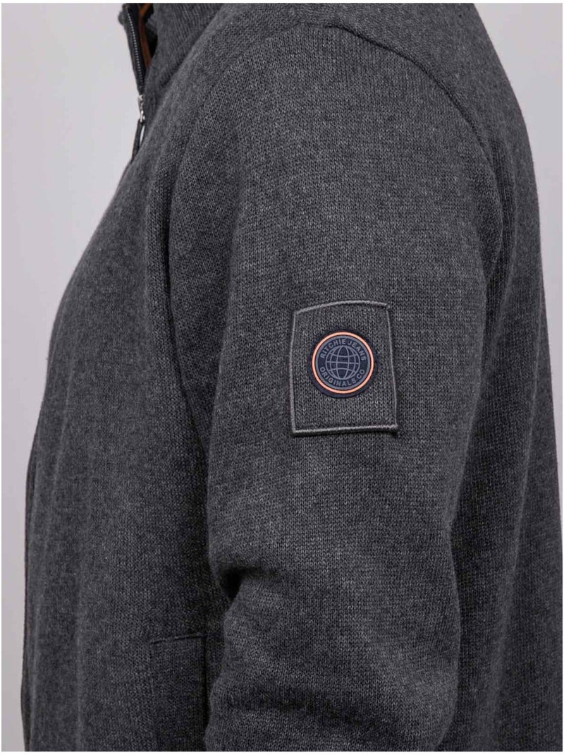 Cardigan con zip wiropax Grigio antracite - Kiabi