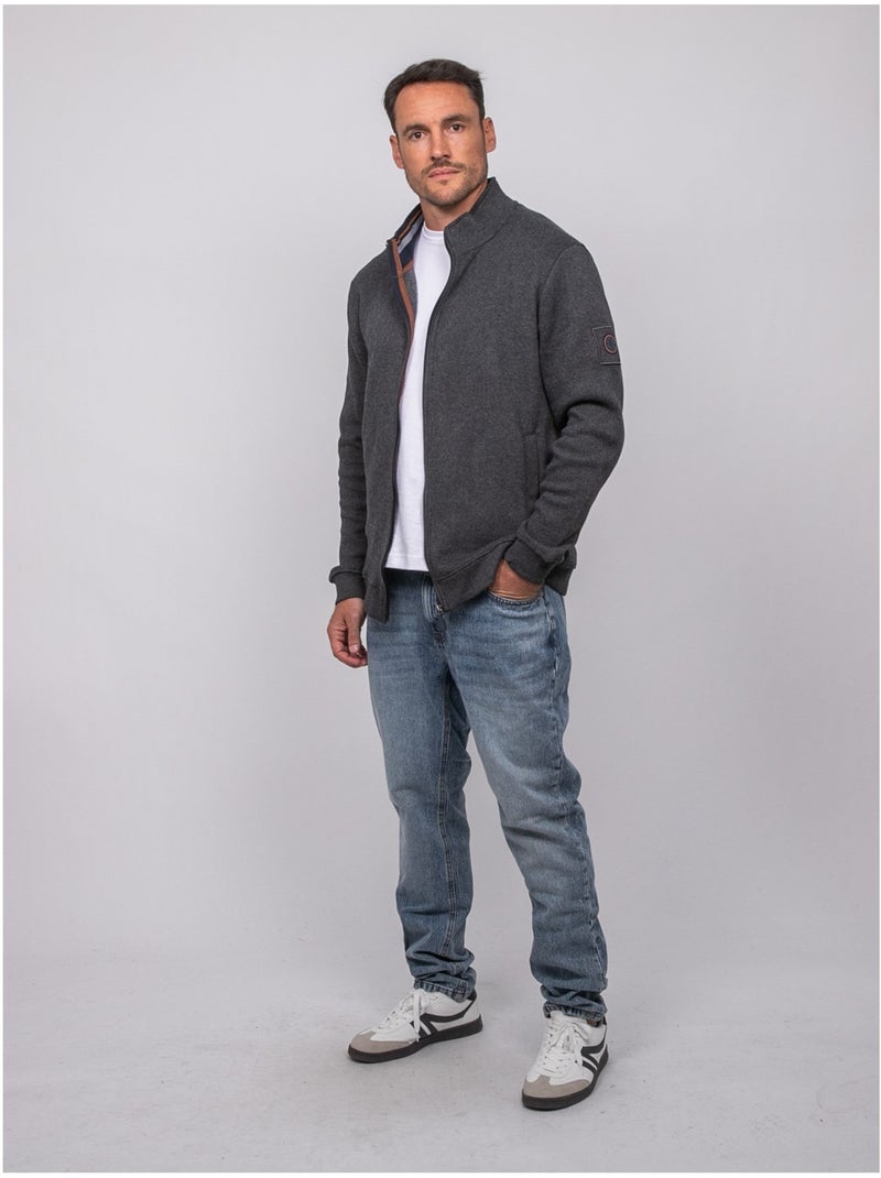 Cardigan con zip wiropax Grigio antracite - Kiabi