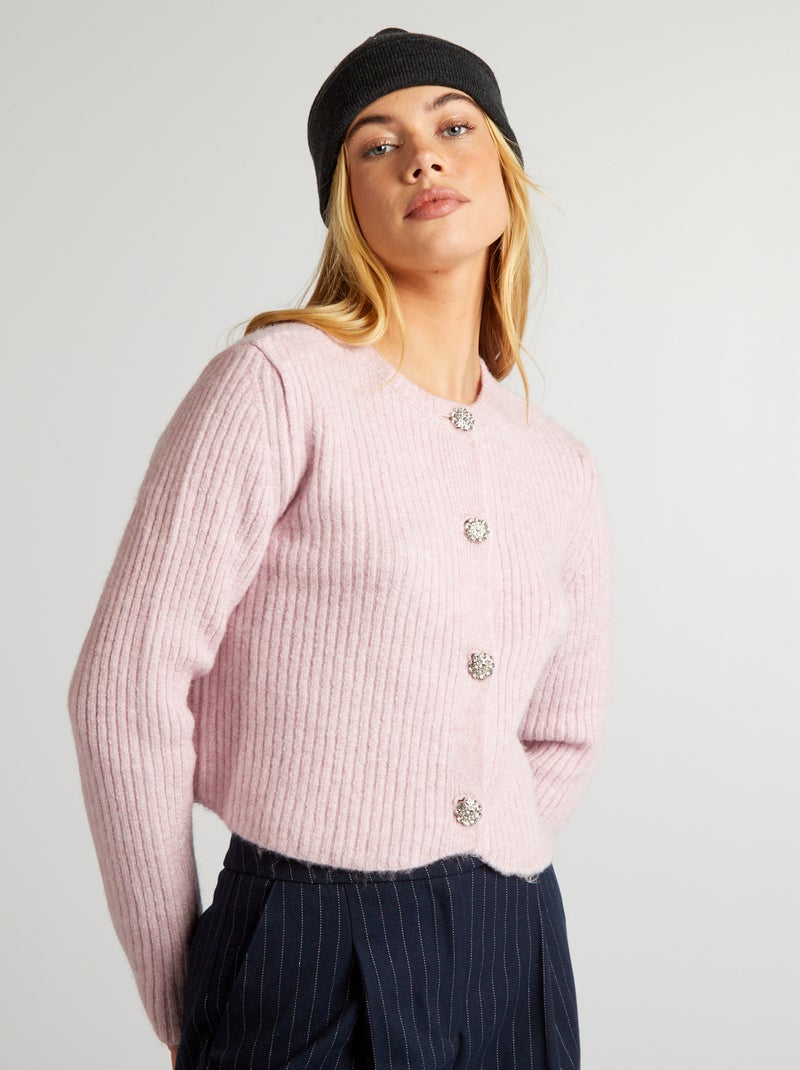 Cardigan Corto Da Donna, Lavorato A Maglia Grossa, Con Bottoni, A - Foto 2