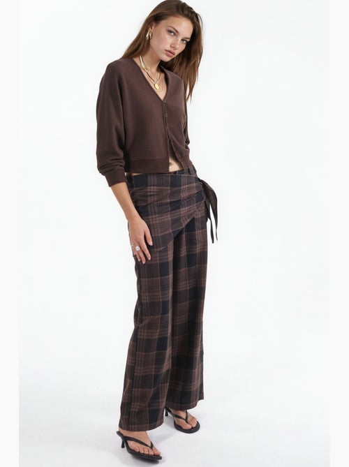 Cardigan corto a coste con scollo a v busem - Kiabi Cardigan corto a coste con scollo a v busem - Kiabi