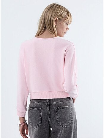 Cardigan corto a coste con scollo a v busem