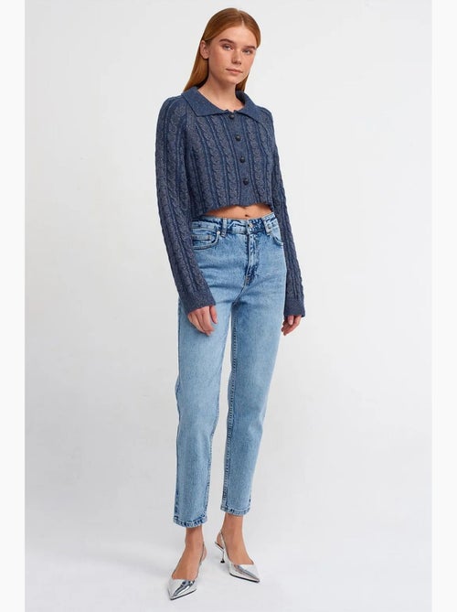 Cardigan corto a trecce con bottoni dilvin - Kiabi