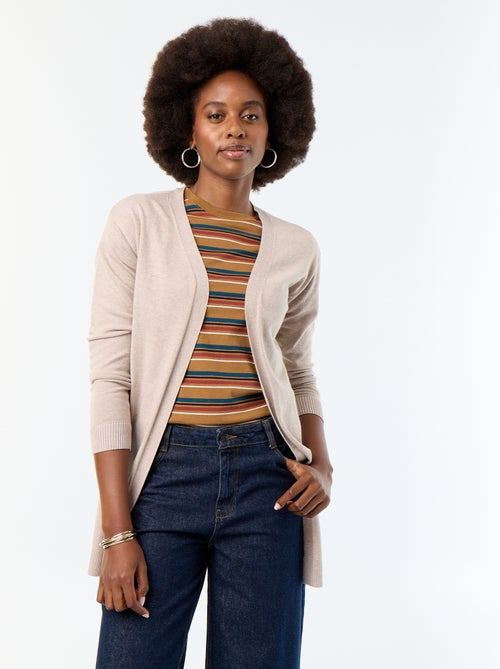 Cardigan corto aperto in maglia a trama fine - Kiabi