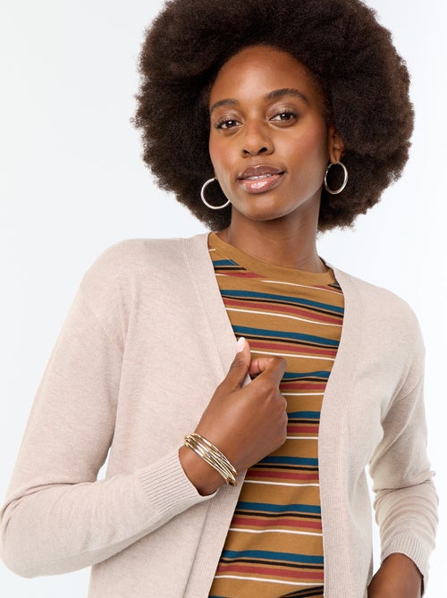 Cardigan corto aperto in maglia a trama fine - Kiabi