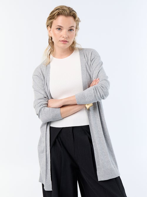 Cardigan corto aperto in maglia a trama fine - Kiabi
