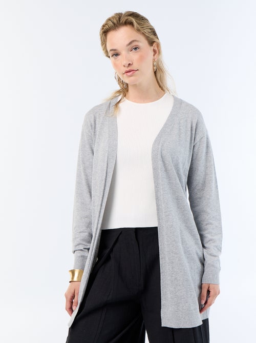 Cardigan corto aperto in maglia a trama fine - Kiabi