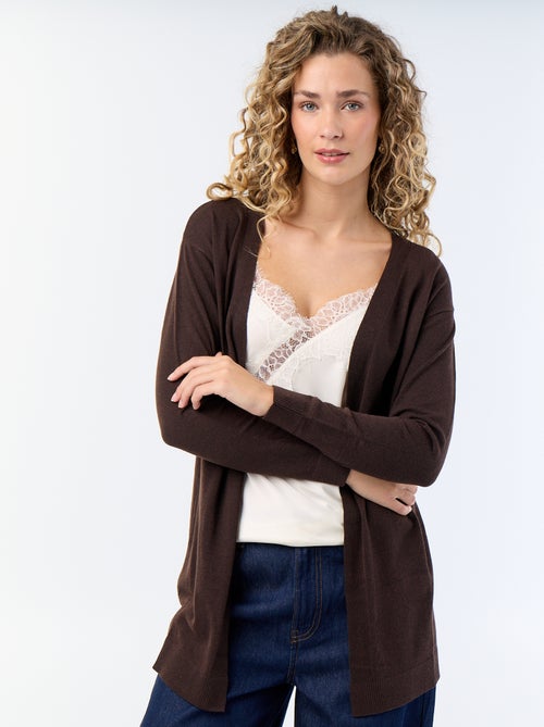 Cardigan corto aperto in maglia a trama fine - Kiabi