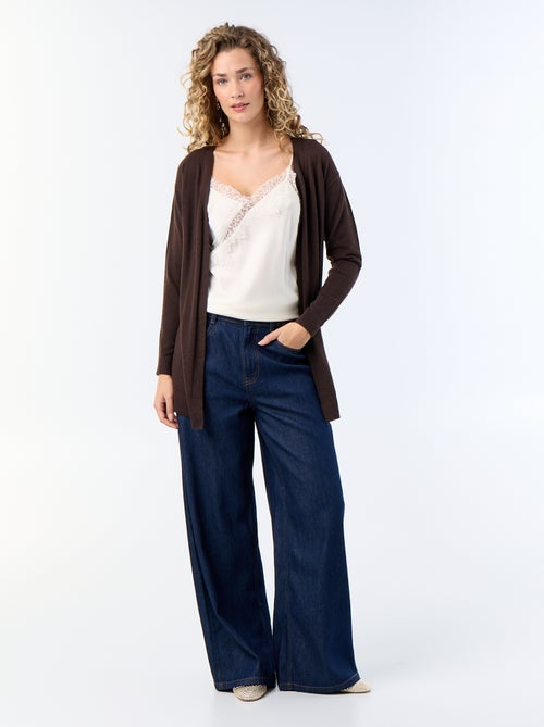 Cardigan corto aperto in maglia a trama fine - Kiabi