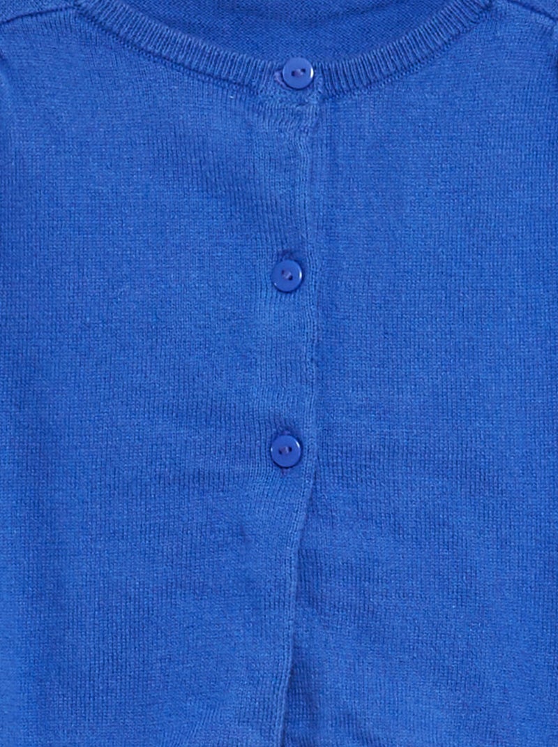 Cardigan corto bolero a coste blu - Kiabi