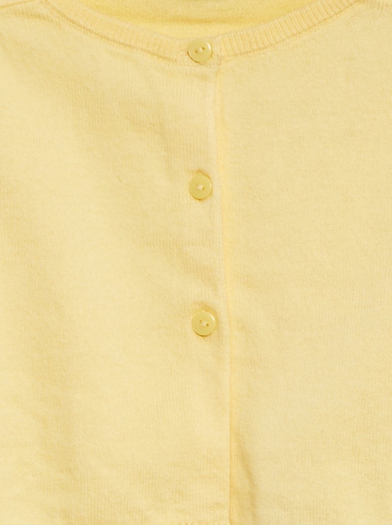 Cardigan corto bolero a coste GIALLO - Kiabi