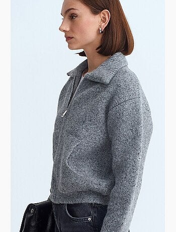 Cardigan corto con colletto a camicia dilvin
