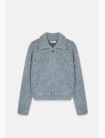 Cardigan corto con colletto a camicia dilvin