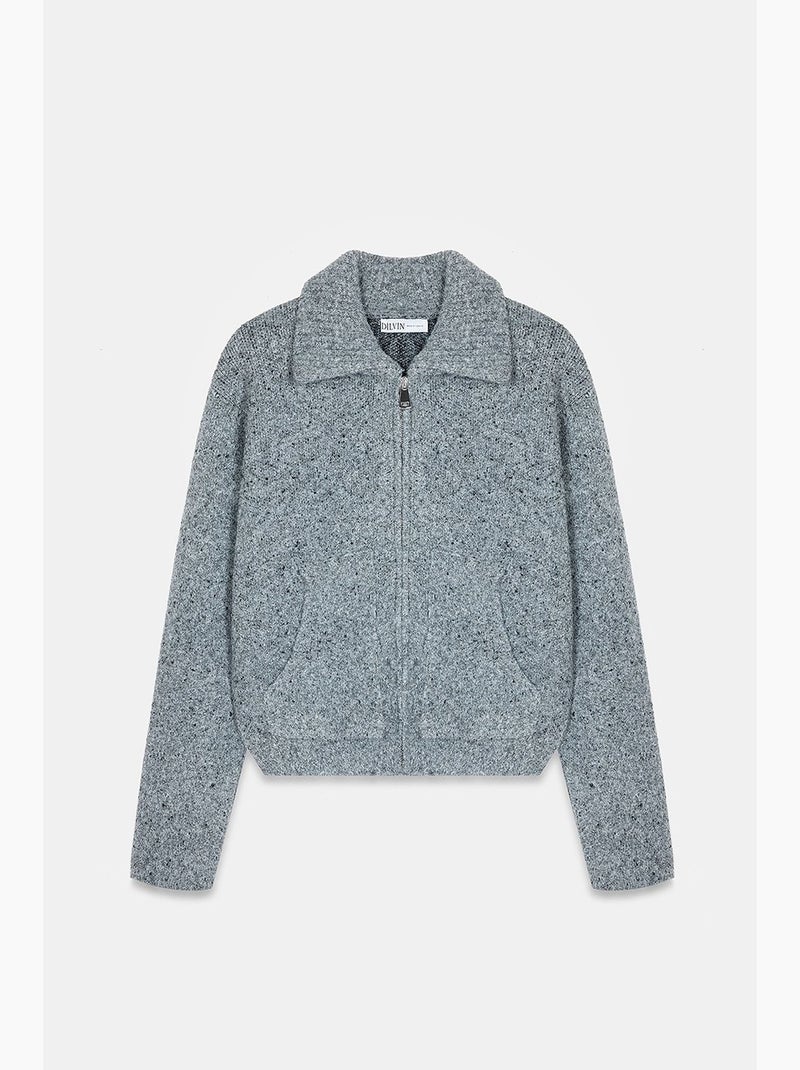 Cardigan corto con colletto a camicia dilvin Grigio nero - Kiabi