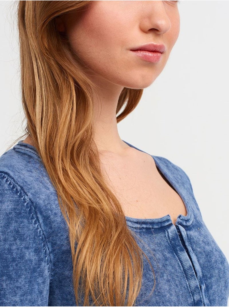 Cardigan corto in cotone a coste dilvin Blu notte - Kiabi