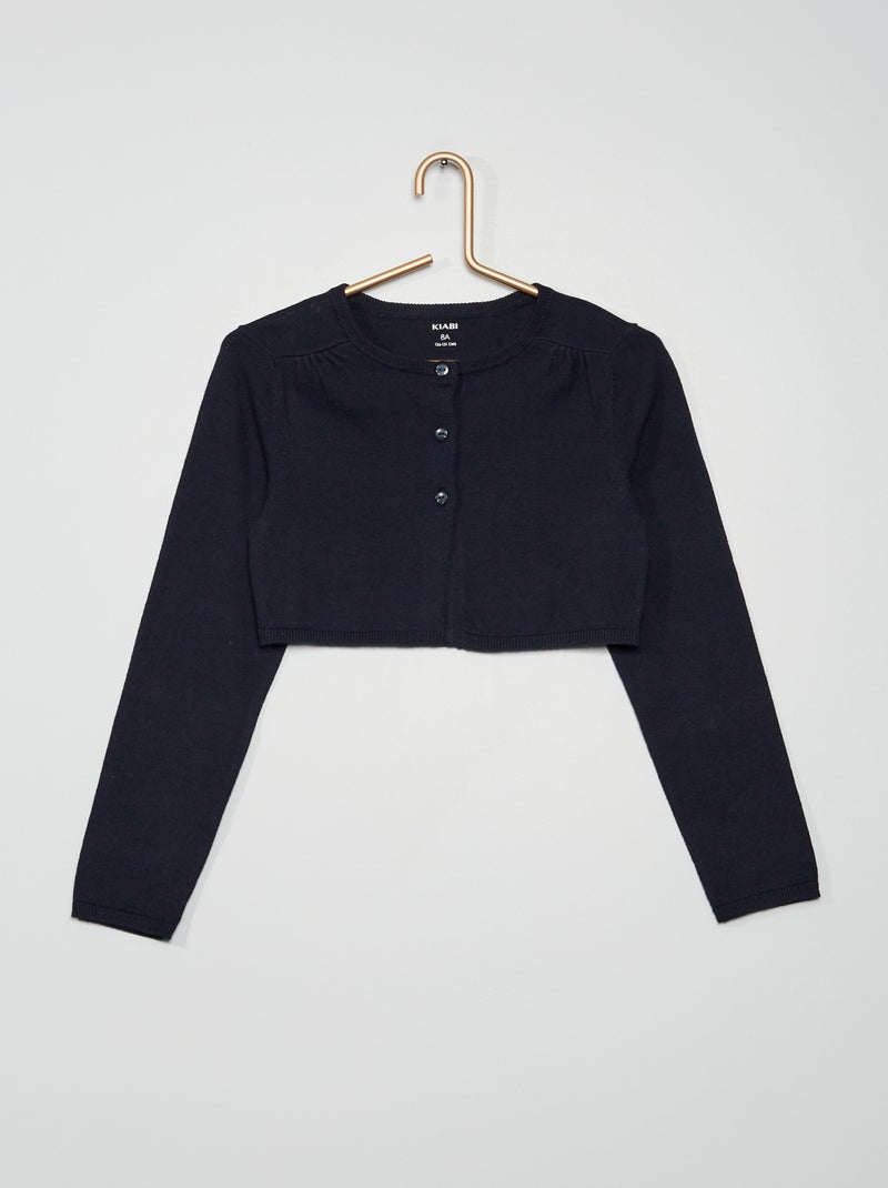 Cardigan corto in cotone blu - Kiabi