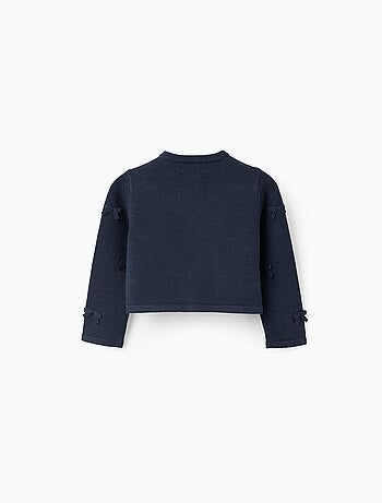 Cardigan corto in maglia con fiocchi