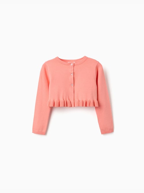 Cardigan corto in maglia con volant - Kiabi