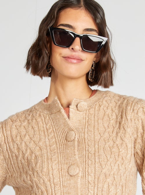 Cardigan corto in maglia intrecciata - Kiabi