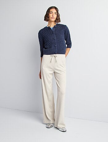 Cardigan corto in maglia intrecciata